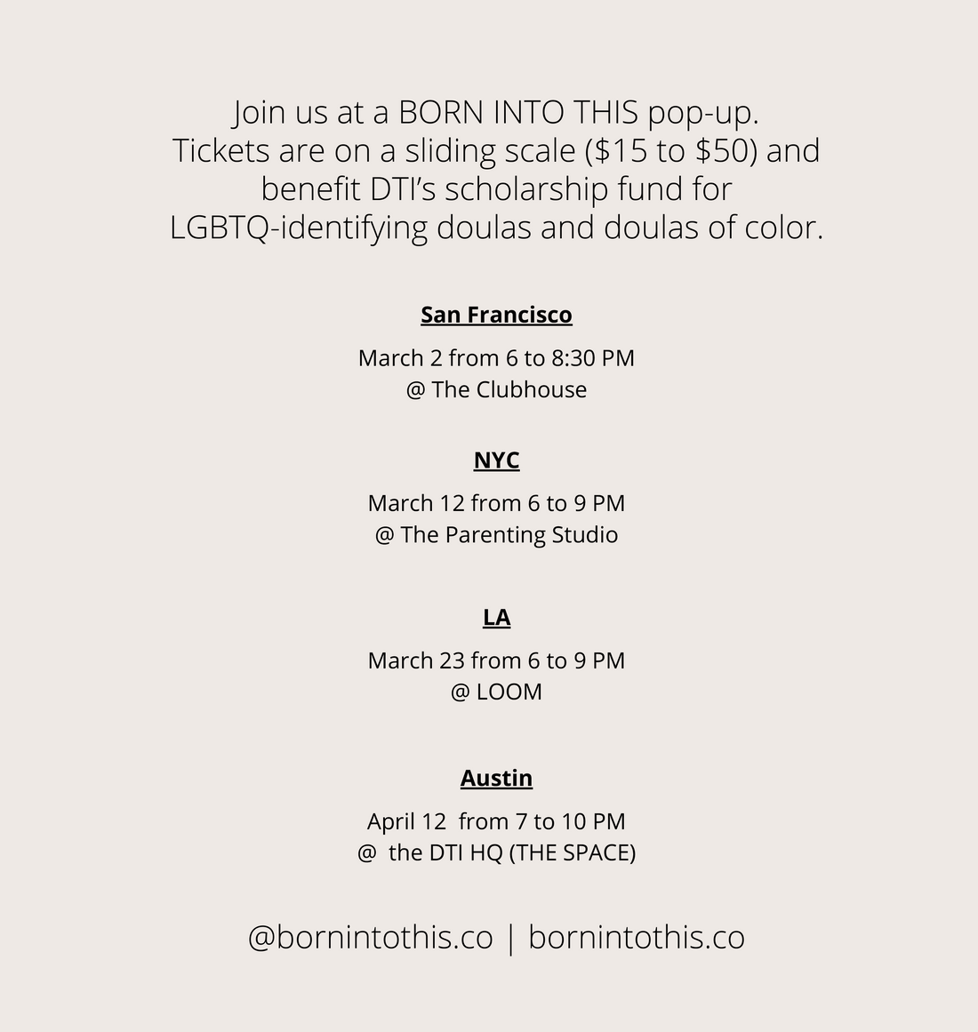 DTI Goes On Tour: Join Us For Born Into This Pop-Ups Across The US
